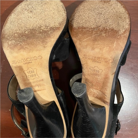 37.5 Jimmy Choo Suede Strappy Heeled Sandal - Picture 5 of 6